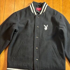 VintageBlack Jacket with White Bunny Logo Size Small